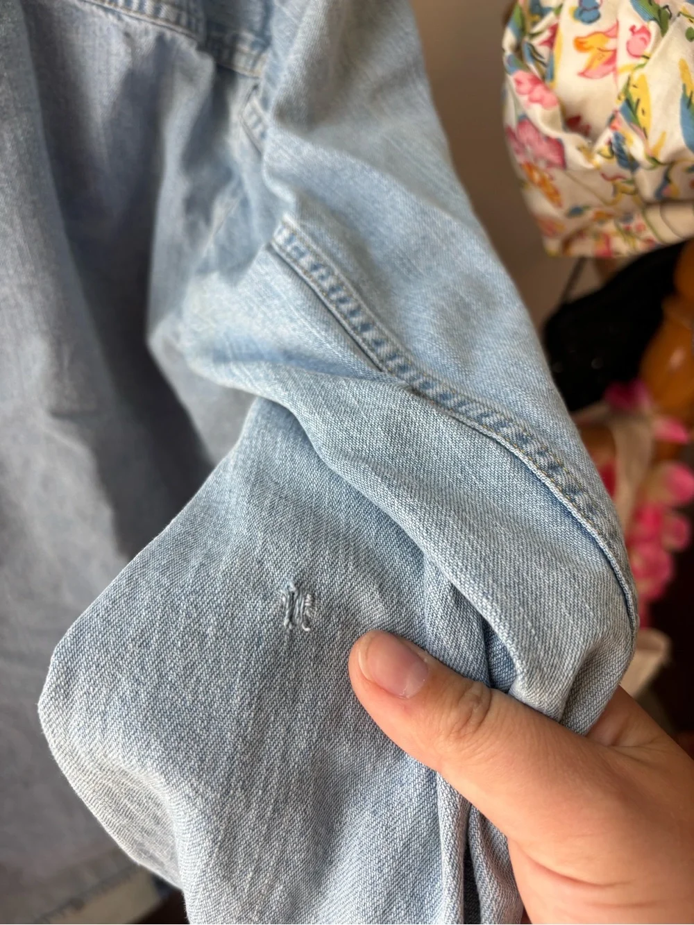 Levi's Light Wash Denim Shirt Jacket in Pale Blue